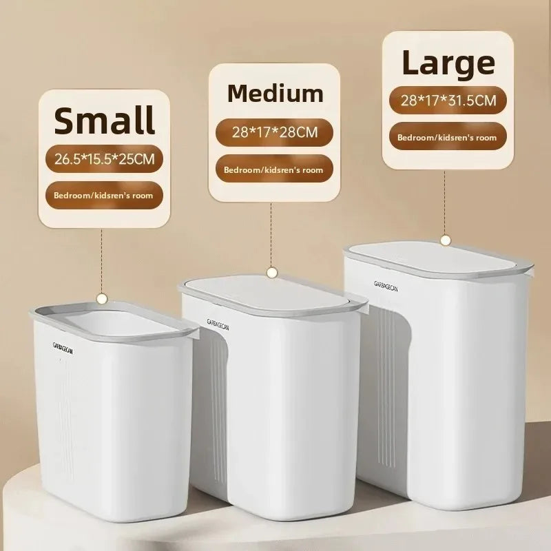 Trash can narrow slot toilet trash can with lid household toilet press with narrow style