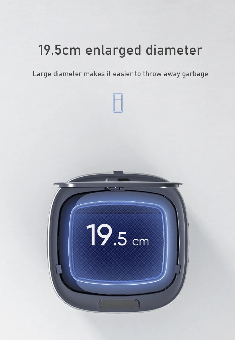 13L Smart Trash Can with Automatic Packing Garbage Bag Bathroom Toilet Trash Can Automatic Close Bag Adsorption Wastebasket