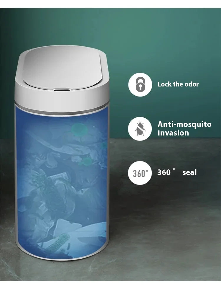 7L Automatic Bathroom Trash Can with Lid, Touchless Small Trash Can, Motion Sensor Waterproof Garbage Can for Kitchen, Bedroom