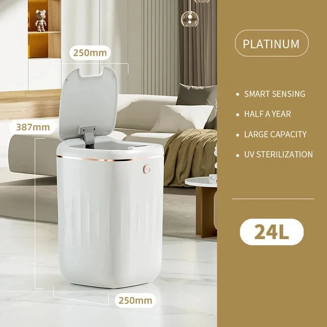 20L Smart Trash Can Bathroom Automa Sensor Dustbin Electric Waste Bin Waterproof Wastebasket For Kitchen Recycling Trash
