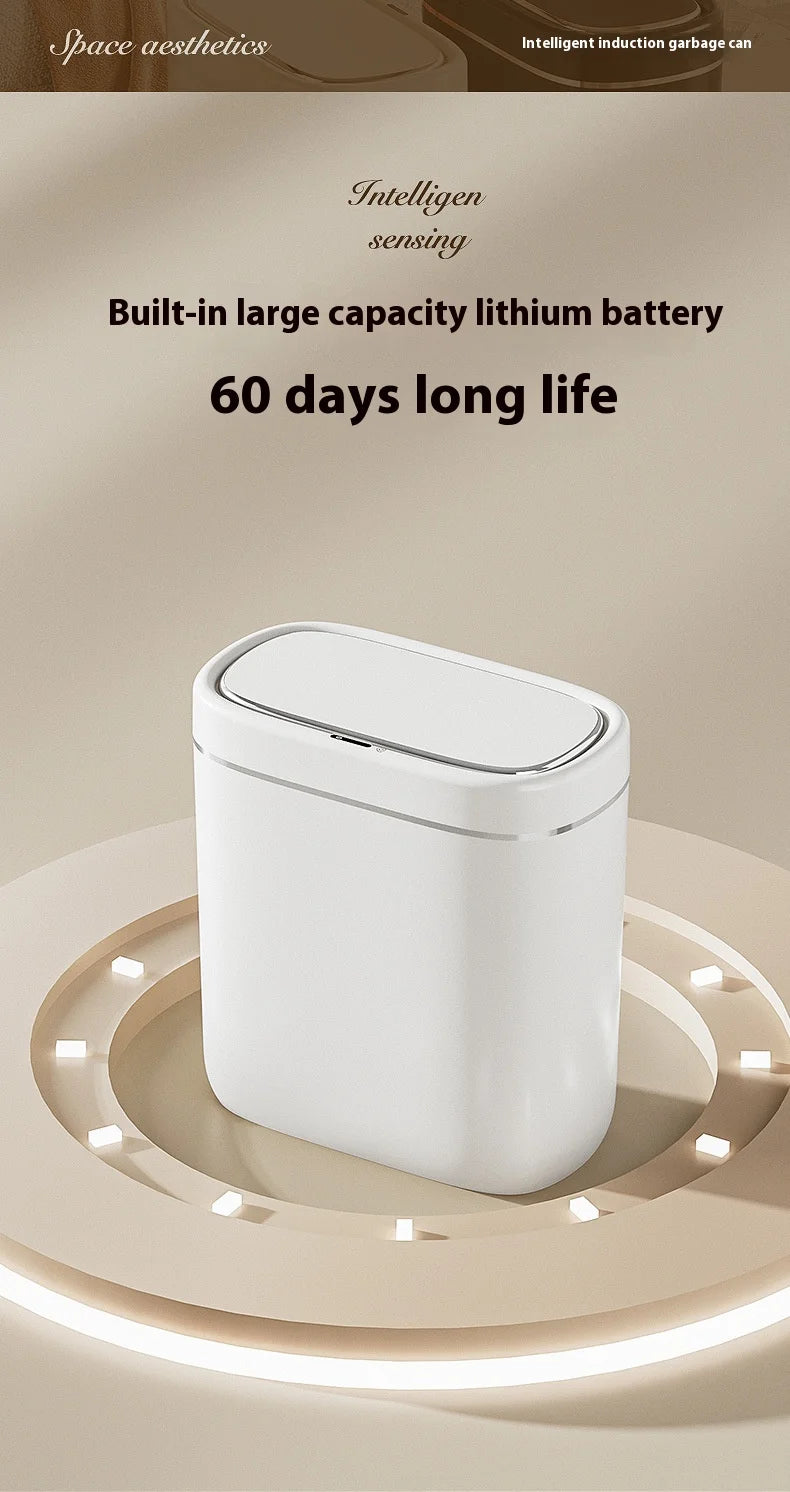 7/9L Narrow Smart Sensor Trash Can Automatic Wastebasket With Lid Desktop Trash Can Waterproof Toilet Dustbin Wastebasket