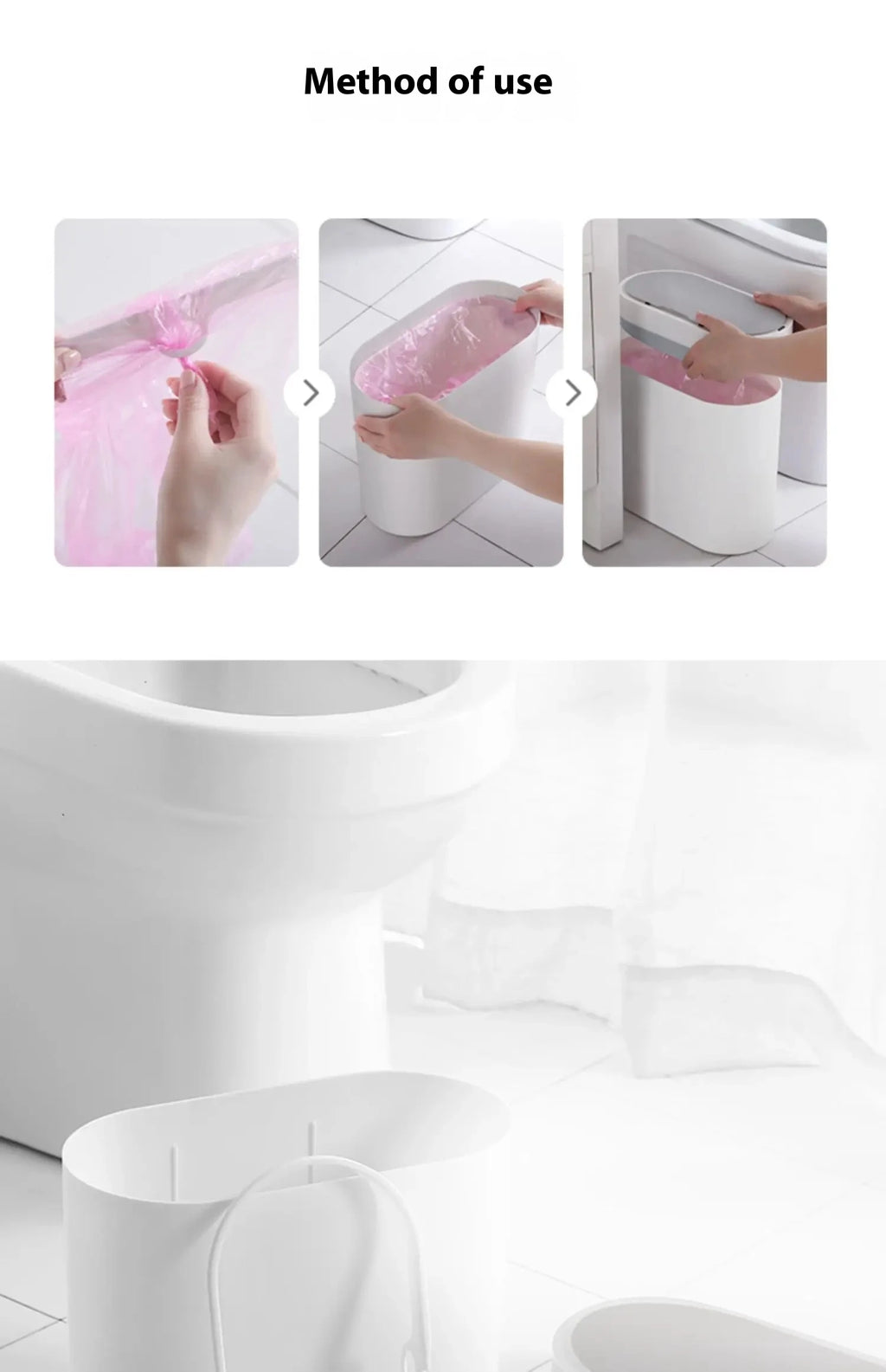 7L Automatic Bathroom Trash Can with Lid, Touchless Small Trash Can, Motion Sensor Waterproof Garbage Can for Kitchen, Bedroom