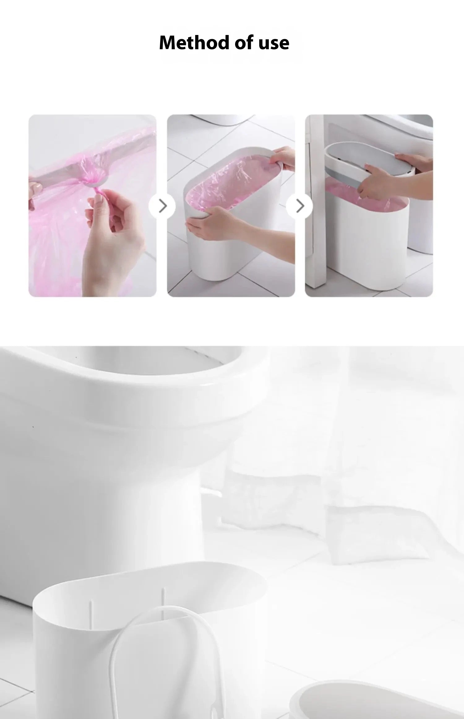 7L Automatic Bathroom Trash Can with Lid, Touchless Small Trash Can, Motion Sensor Waterproof Garbage Can for Kitchen, Bedroom