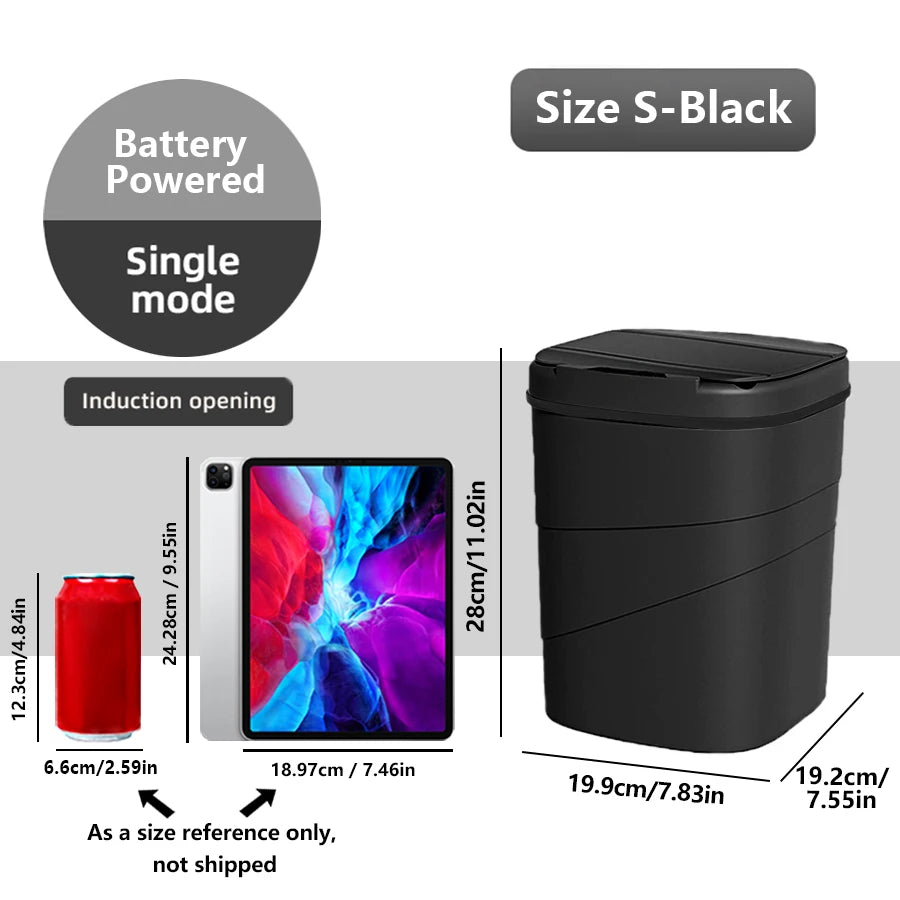 Smart Sensor Touchless Automatic Closing Trash Can Battery Powered for Kitchen Bathroom House Office