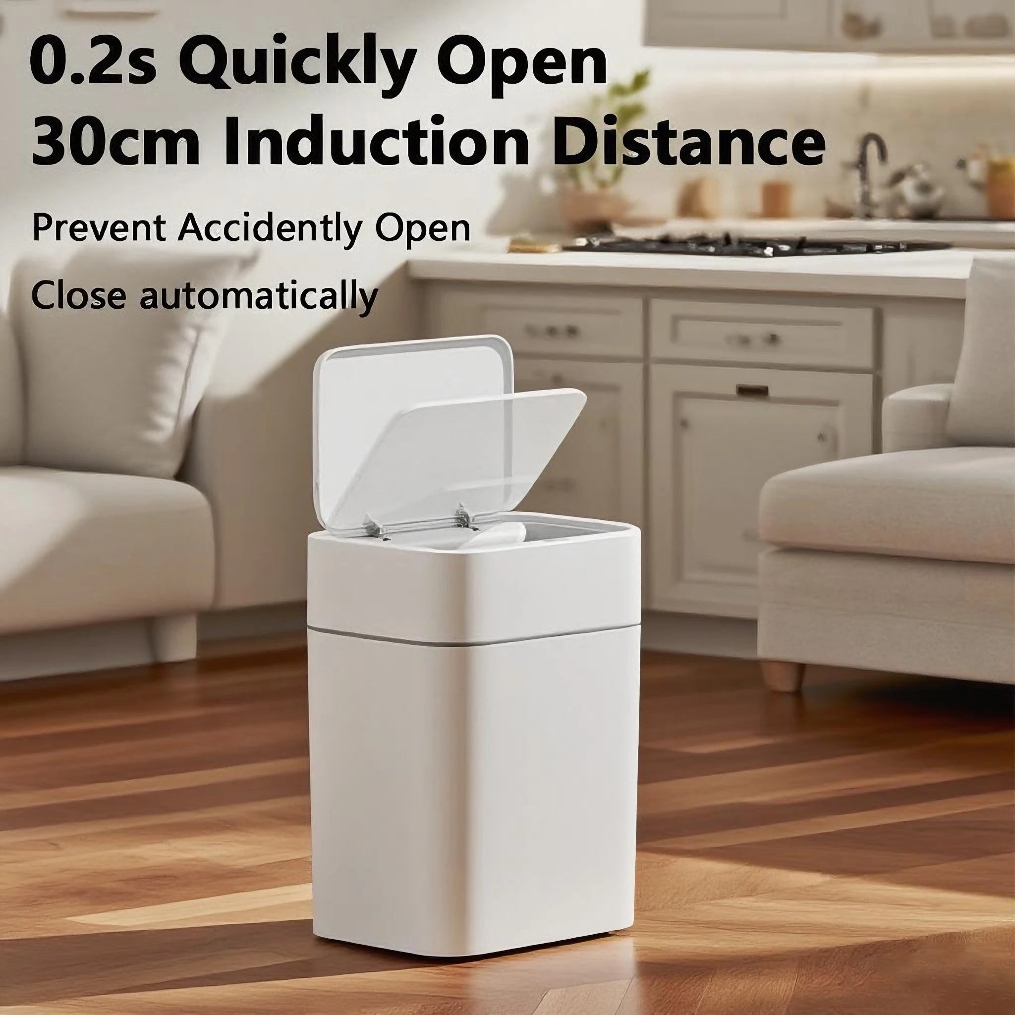 Smart Sensor Trash Can Intelligent Touchless Trash Can Quiet Auto Motion Sensor Rubbish for Kitchen Bathroom Office