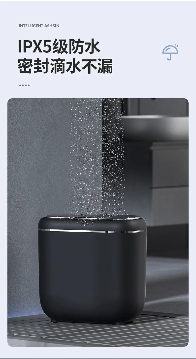 14L Smart Sensor trash can With Display Type-C Recharging Automatic Wastebin For Bathroom Kitchen Toilet Wastebasket Smart home