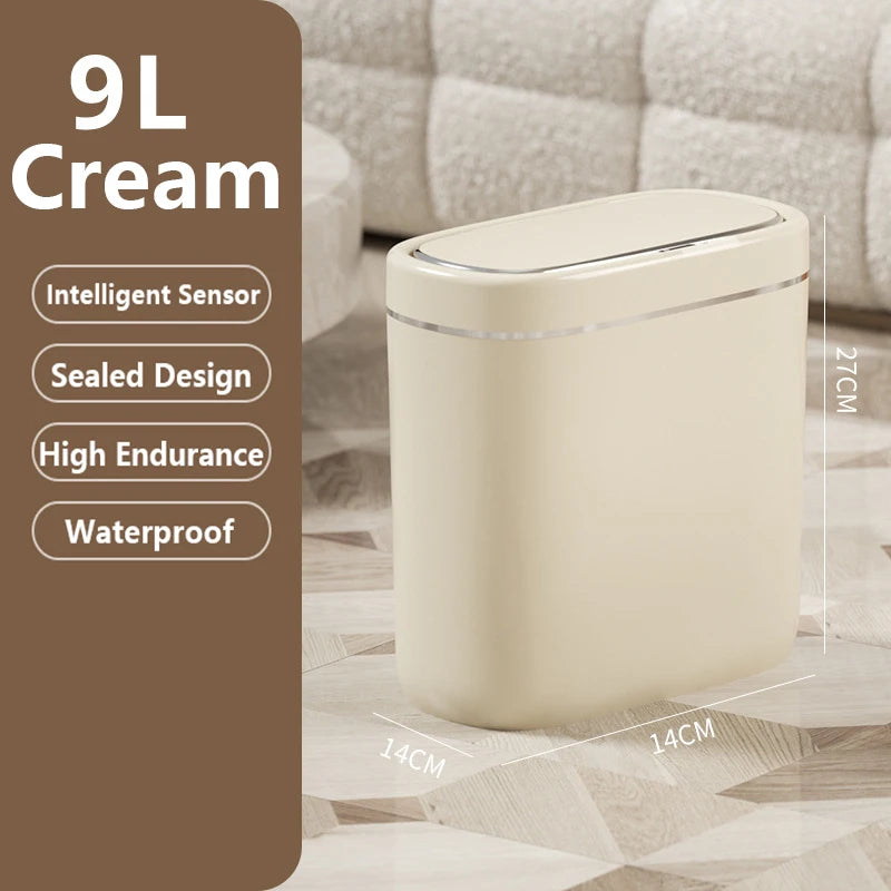 7/9L Narrow Smart Sensor Trash Can Automatic Wastebasket With Lid Desktop Trash Can Waterproof Toilet Dustbin Wastebasket