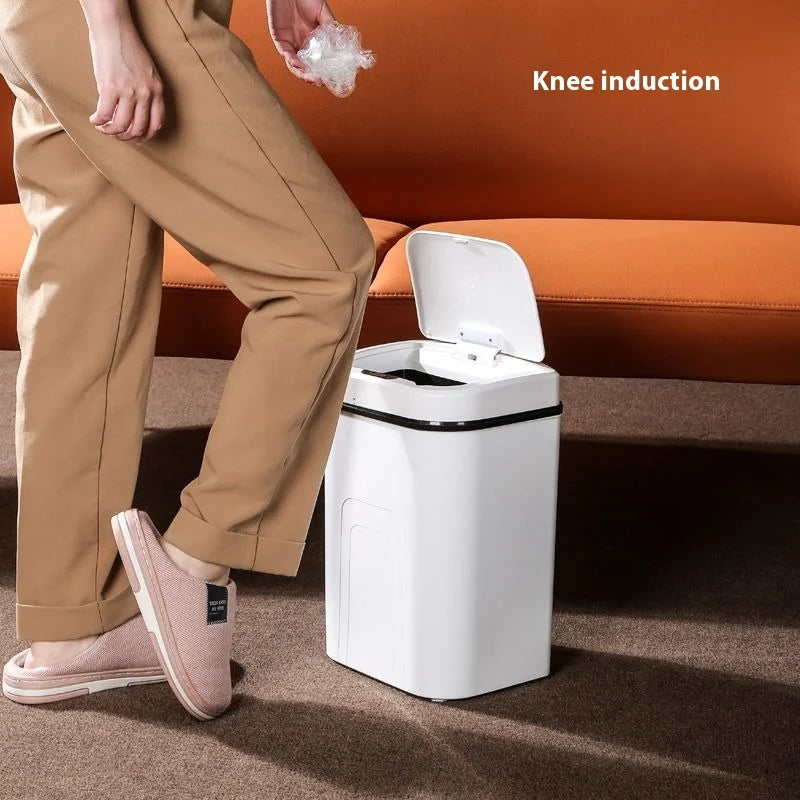 15L Silent Touchless Trash Can with Lid – Waterproof Smart Sensor Dustbin