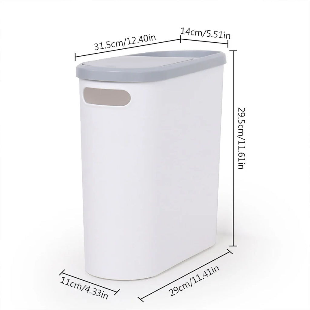 10L Bathroom Trash Can Press Type Garbage Can with Lid Trash Bin for Kitchen Bedroom Living Room Toilet Bucket Waste Trash Can