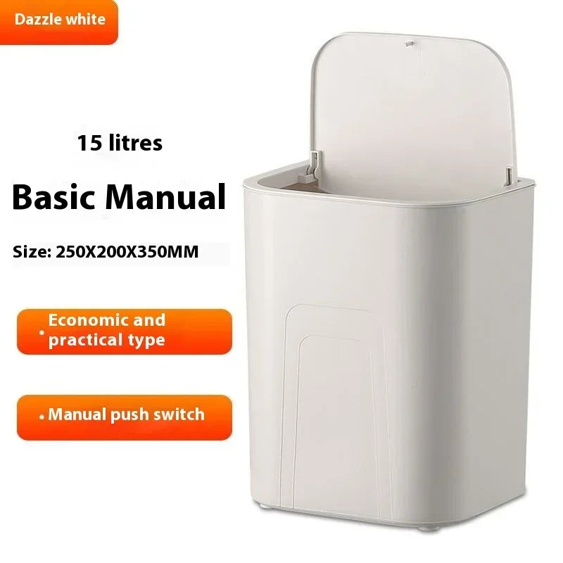 15L Smart Trash Can Automatic Sensor Dustbin Touchless Bin Kitchen Bathroom Waterproof Bucket Garbage With Lid Home Wastebasket