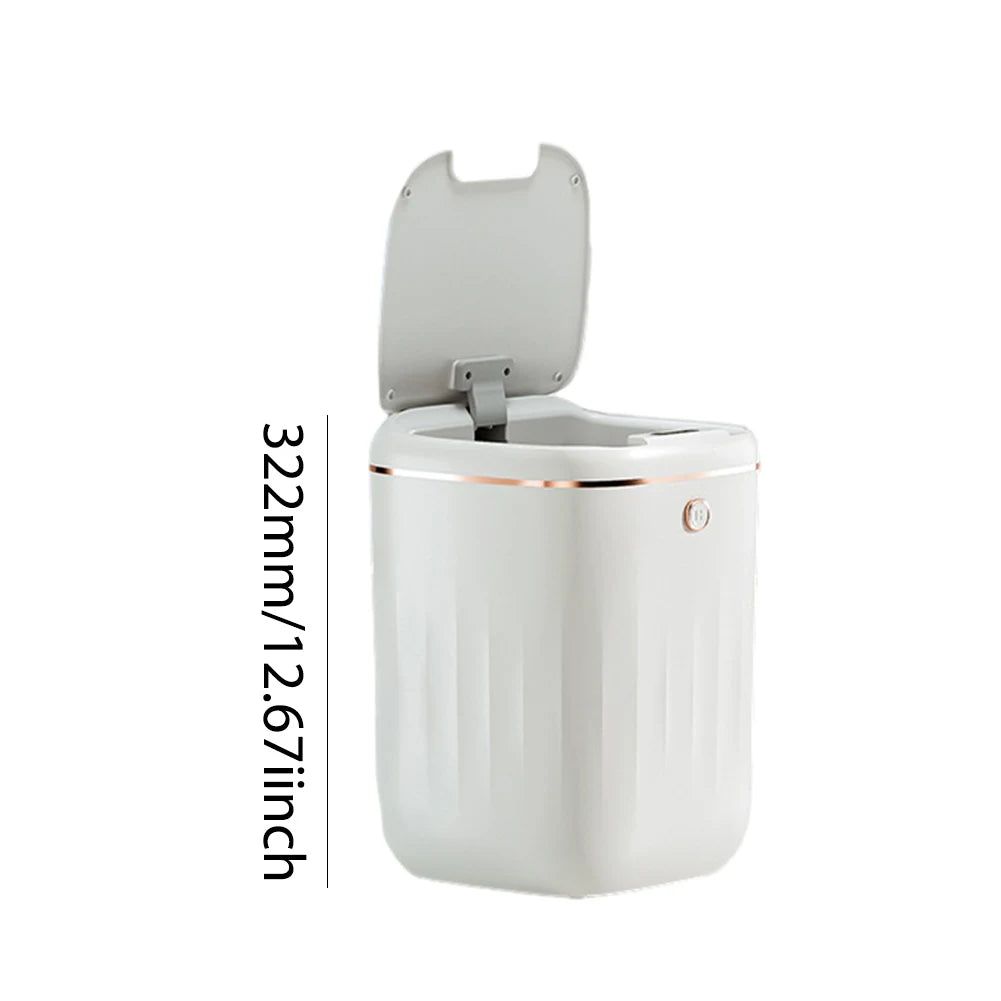 Household Garbage Bin Automatic Sensor Light Luxury Smart Wastebasket IPX5 Waterproof Large Capacity for Kitchen Bathroom Office