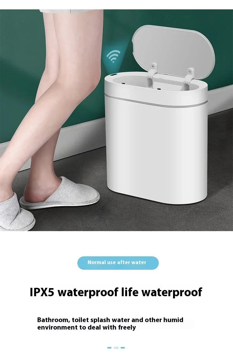 7L Automatic Bathroom Trash Can with Lid, Touchless Small Trash Can, Motion Sensor Waterproof Garbage Can for Kitchen, Bedroom