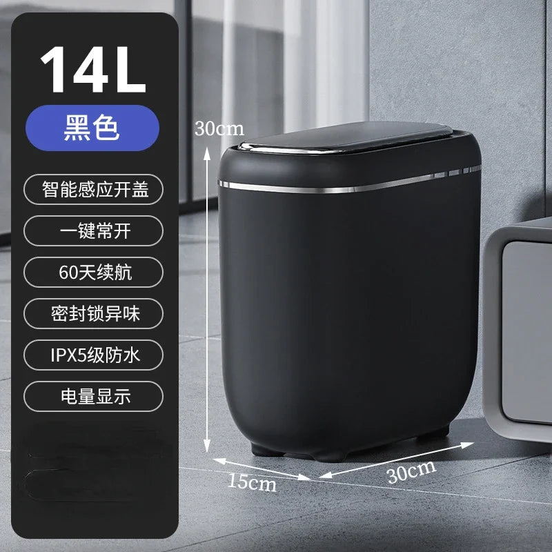 14L 3Color Smart Sensor Trash Can Bathroom Narrow Automatic Sensor Wastebin For Toilet Kitchen Dustbin with lid Smart Home