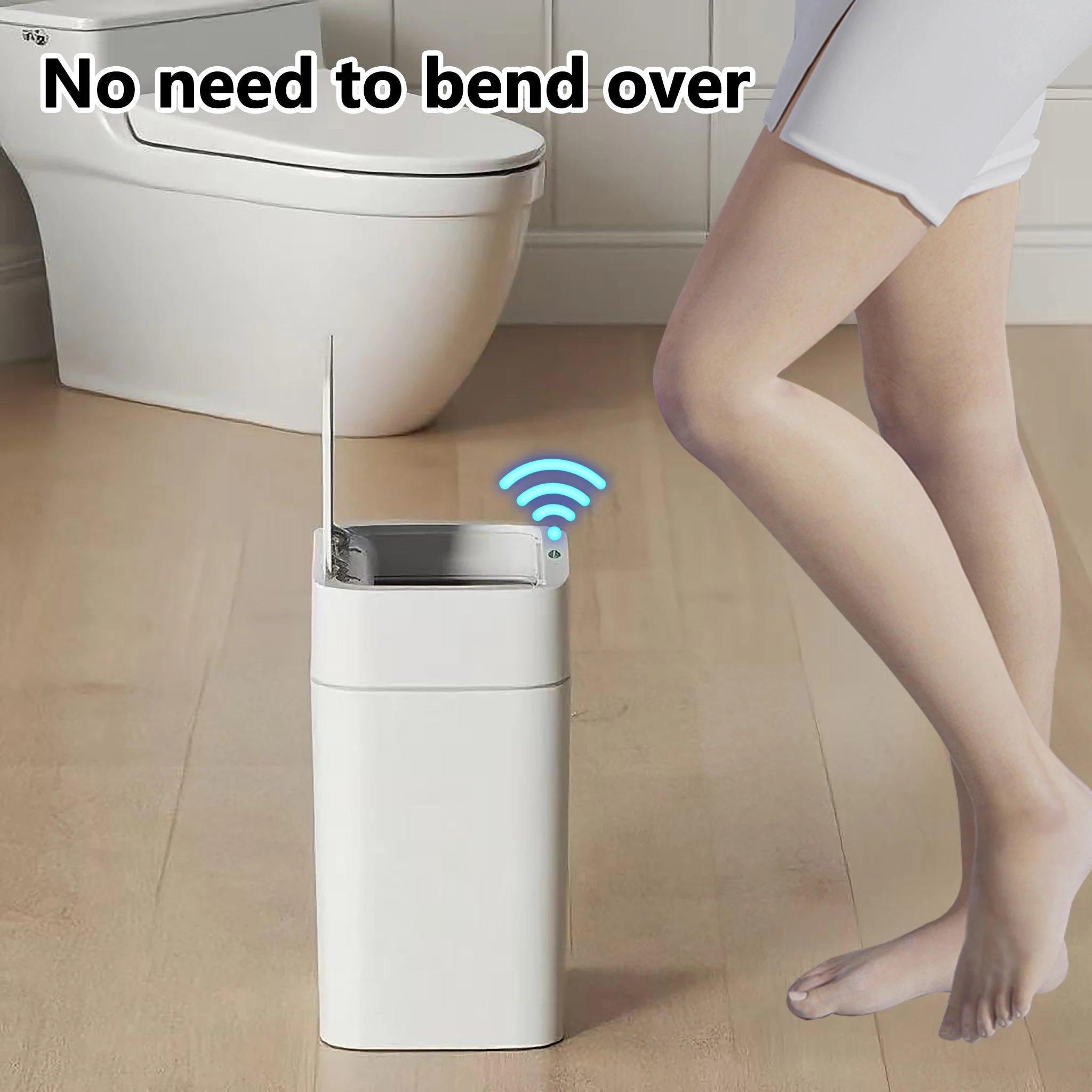 Smart Sensor Trash Can Intelligent Touchless Trash Can Quiet Auto Motion Sensor Rubbish for Kitchen Bathroom Office