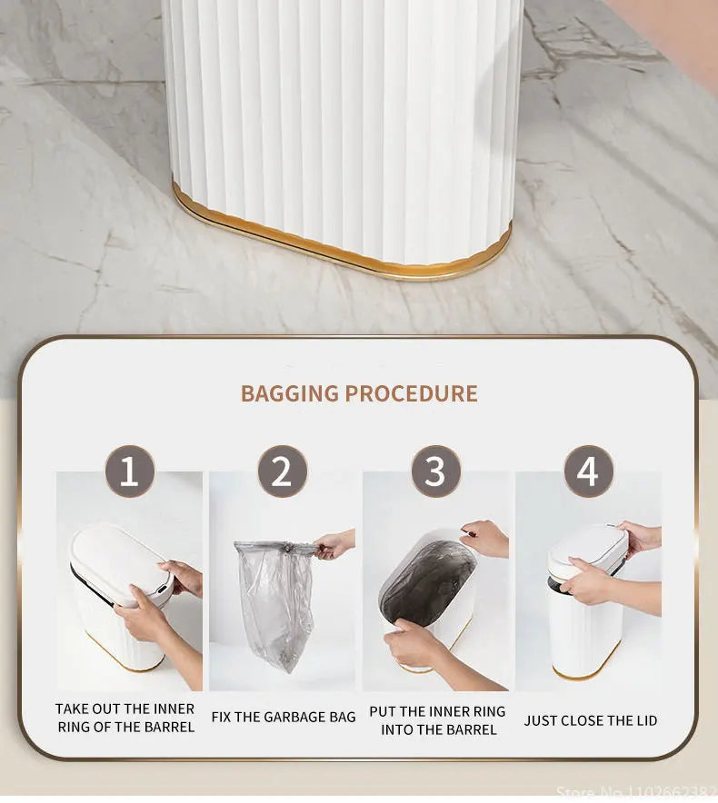 5L/7L/9L Smart Trash Can Electronic Automatic Smart Sensor Garbage Bin Household Toilet Waste Garbage Can for Kitchen Bathroom