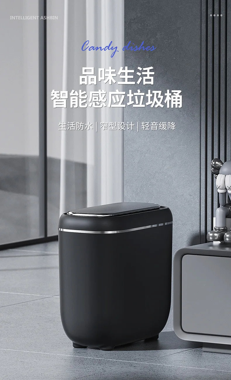 14L 3Color Smart Sensor Trash Can Bathroom Narrow Automatic Sensor Wastebin For Toilet Kitchen Dustbin with lid Smart Home