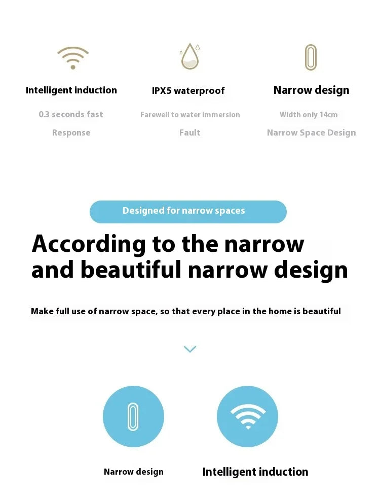 7L Automatic Bathroom Trash Can with Lid, Touchless Small Trash Can, Motion Sensor Waterproof Garbage Can for Kitchen, Bedroom