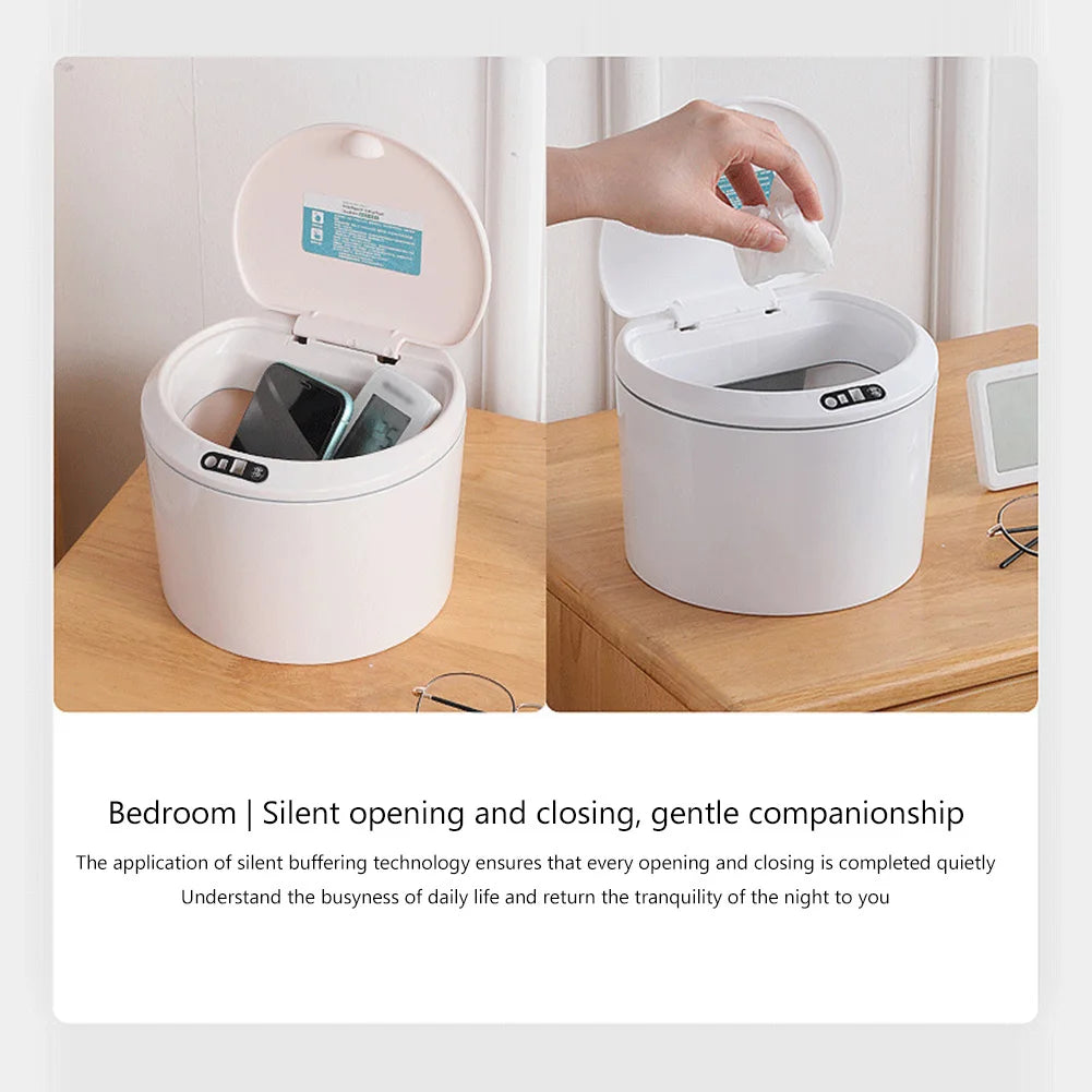 3L Smart Sensor Trash Can Desk Waste Bin Paper Basket Luxury Induction Garbage Bin Living Room Cracks Trash Bin for Car Outdoor