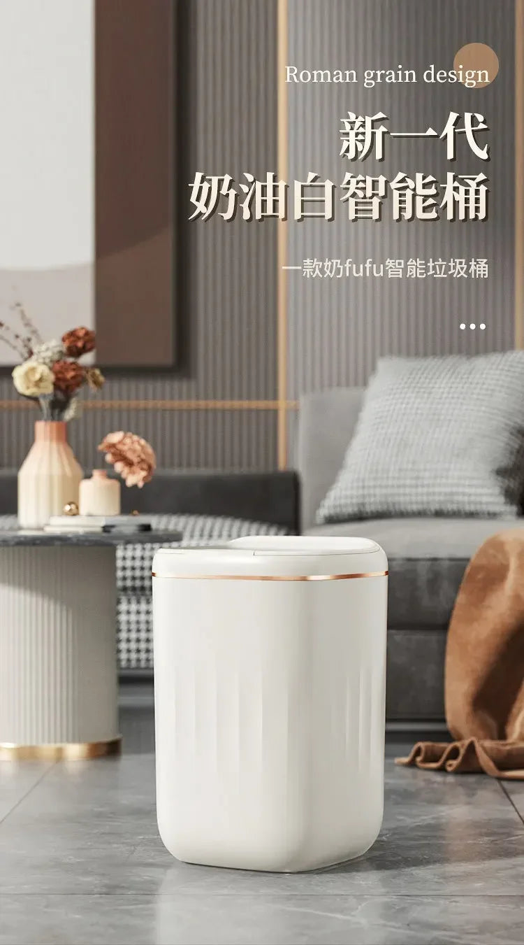 20L Automatic Smart Sensor Trash Can Waterproof Large-capacity Bathroom Toilet Paper Basket Kitchen Black Trash Bin