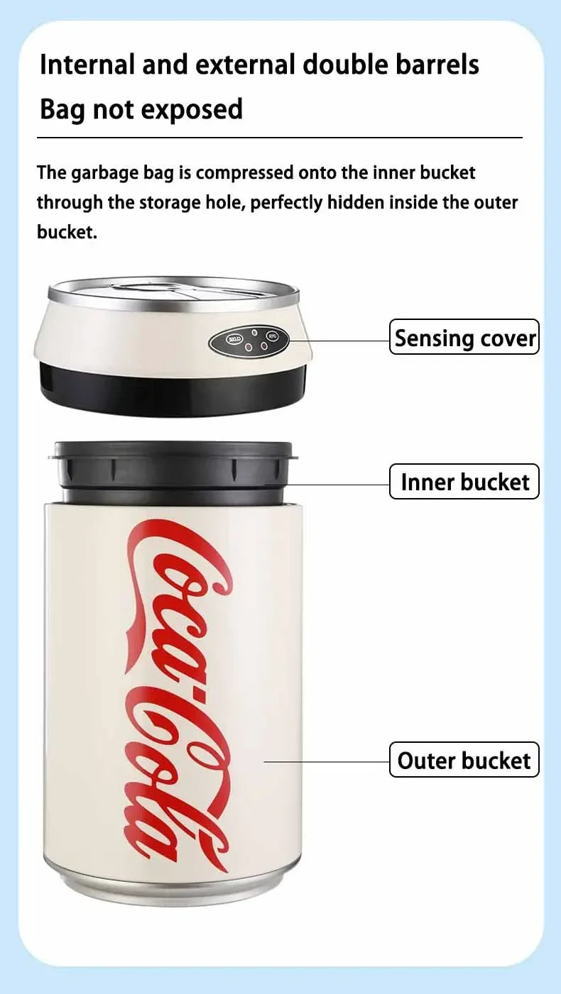 Automatic Waste Bins Creative Round Trash Can with Lid Wastebasket Design Garbage Baskets Bathroom Supplies Things for The Home