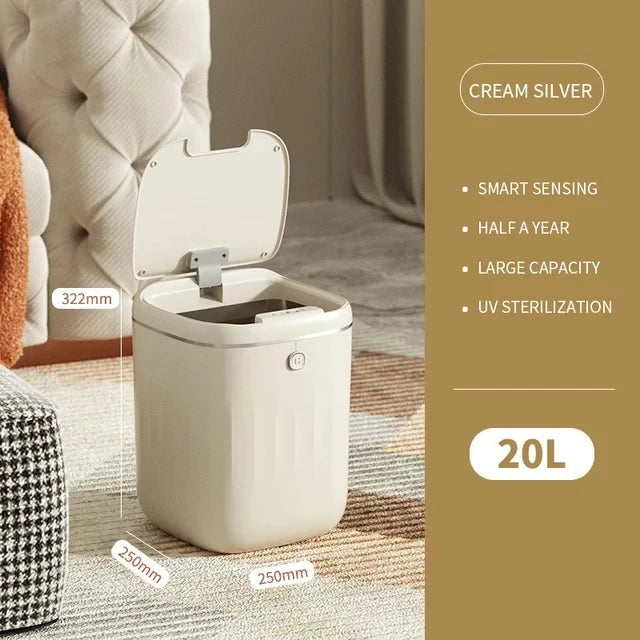 20L Smart Trash Can Bathroom Automa Sensor Dustbin Electric Waste Bin Waterproof Wastebasket For Kitchen Recycling Trash
