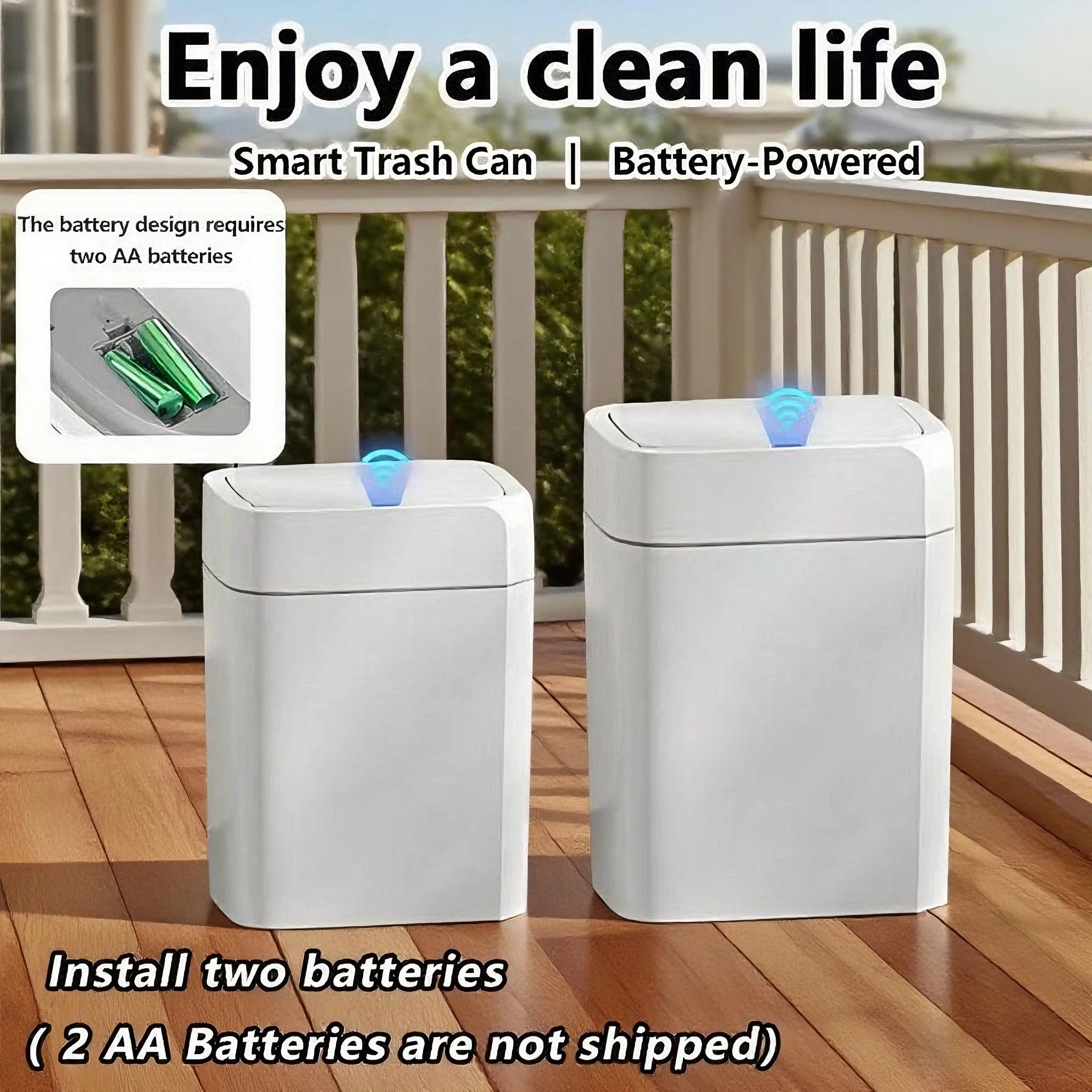 Smart Sensor Trash Can Intelligent Touchless Trash Can Quiet Auto Motion Sensor Rubbish for Kitchen Bathroom Office