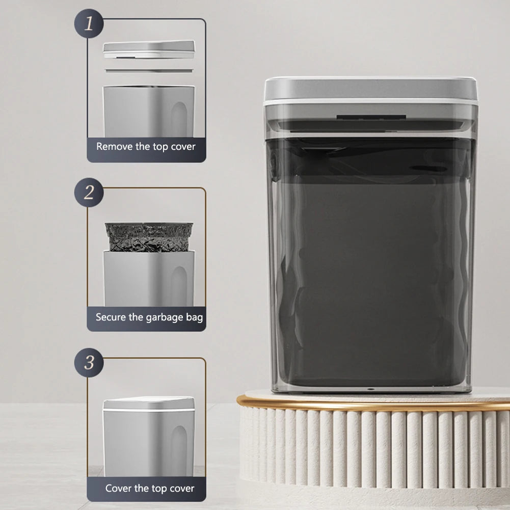 20L Smart Trash Can Bathroom Automa Sensor Dustbin Electric Waste Bin Waterproof Wastebasket For Kitchen Recycling Trash