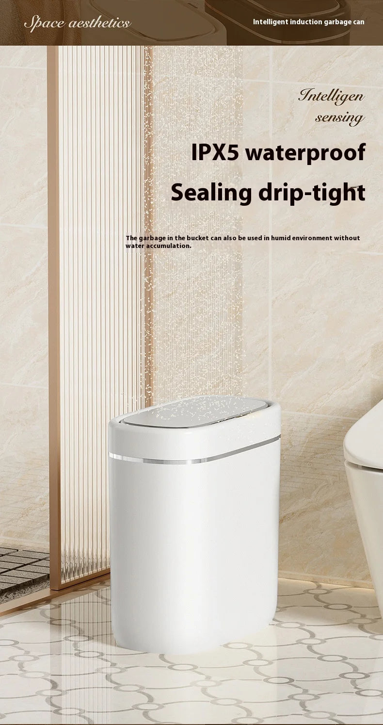 7/9L Narrow Smart Sensor Trash Can Automatic Wastebasket With Lid Desktop Trash Can Waterproof Toilet Dustbin Wastebasket