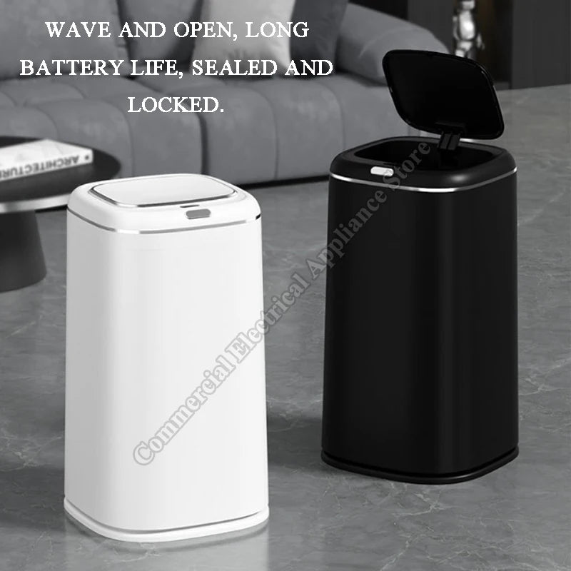 Smart Trash Home Living Room High-End Look LED Lighting 40L Large Capacity Motion-Sensing Trash Bin