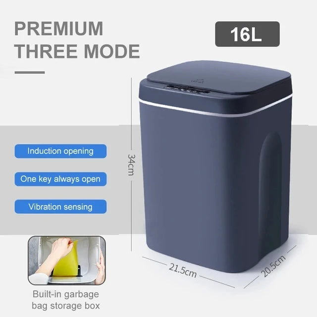 20L Smart Trash Can Bathroom Automa Sensor Dustbin Electric Waste Bin Waterproof Wastebasket For Kitchen Recycling Trash