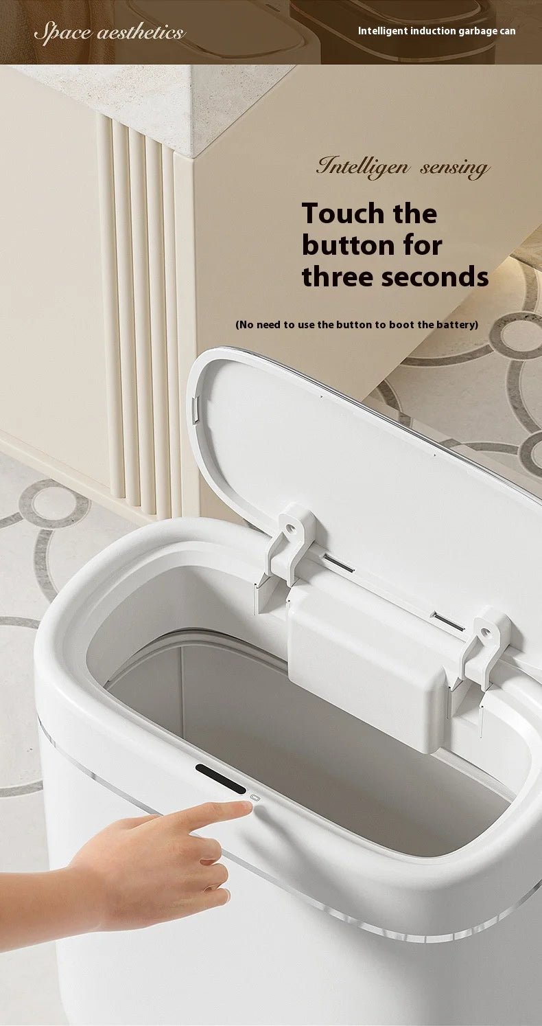 7/9L Narrow Smart Sensor Trash Can Automatic Wastebasket With Lid Desktop Trash Can Waterproof Toilet Dustbin Wastebasket