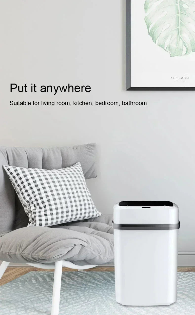 New Convenient Smart Sensing Trash Can, Kitchen Trash Can 13L, Bathroom Sensing Trash Can, Toilet Smart Trash Can, Garbage Bin