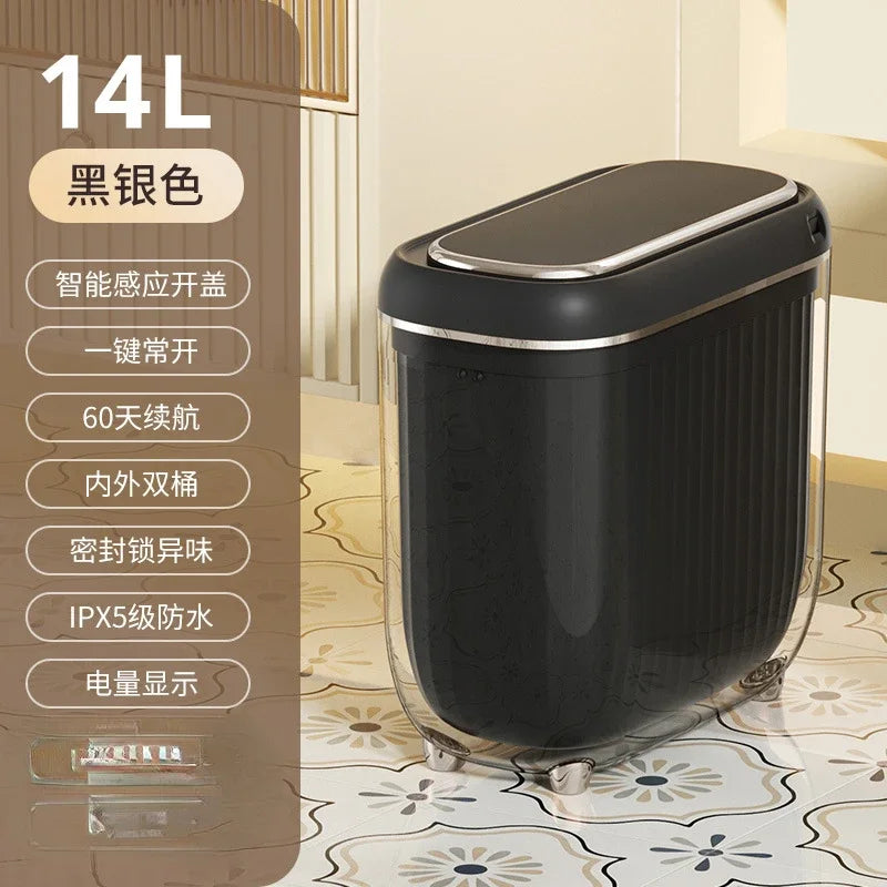 14L 3Color Smart Sensor Trash Can Bathroom Narrow Automatic Sensor Wastebin For Toilet Kitchen Dustbin with lid Smart Home