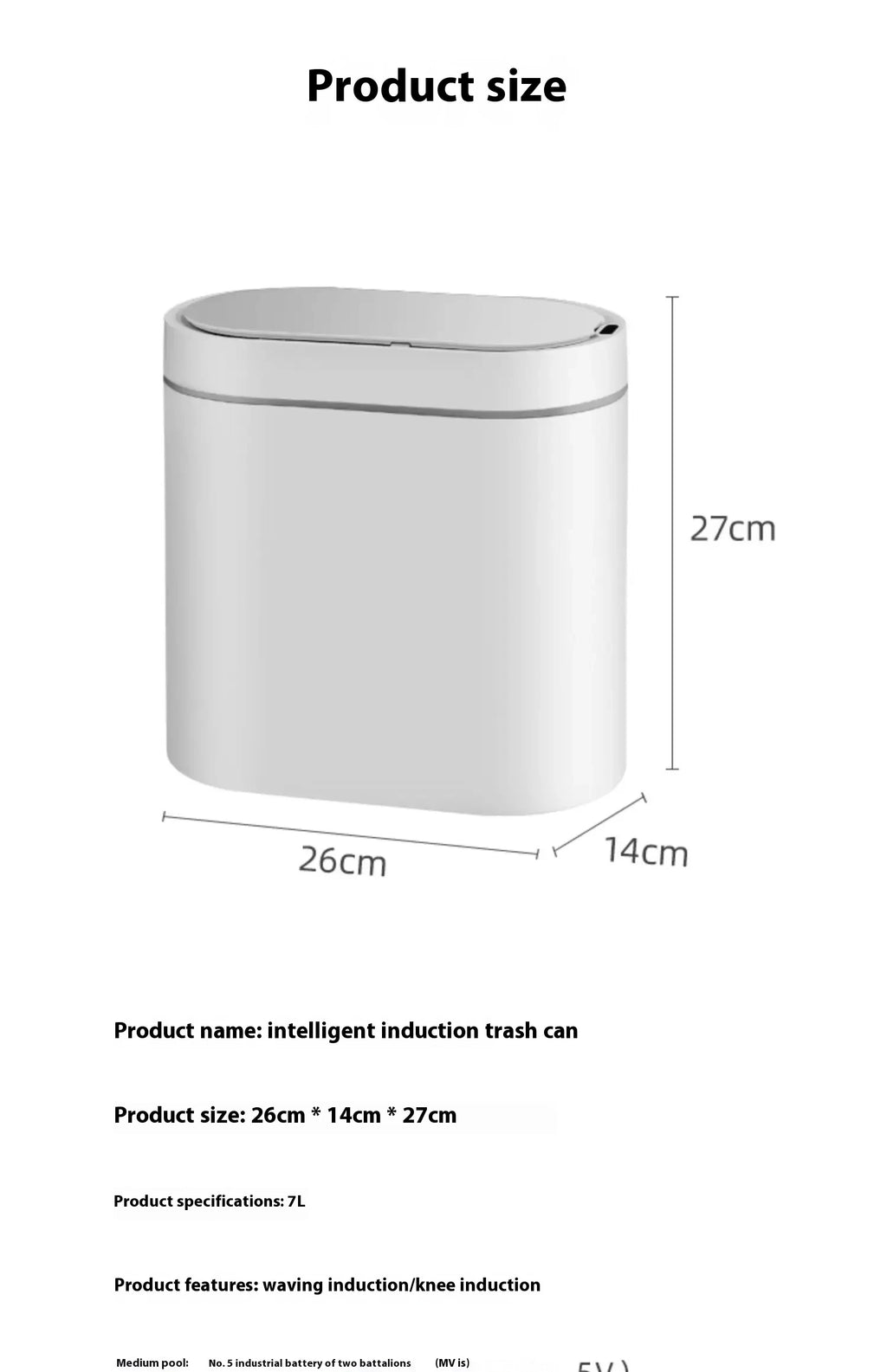 7L Automatic Bathroom Trash Can with Lid, Touchless Small Trash Can, Motion Sensor Waterproof Garbage Can for Kitchen, Bedroom