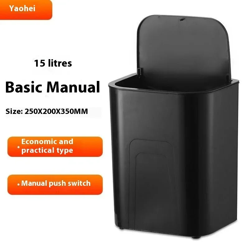 15L Smart Trash Can Automatic Sensor Dustbin Touchless Bin Kitchen Bathroom Waterproof Bucket Garbage With Lid Home Wastebasket