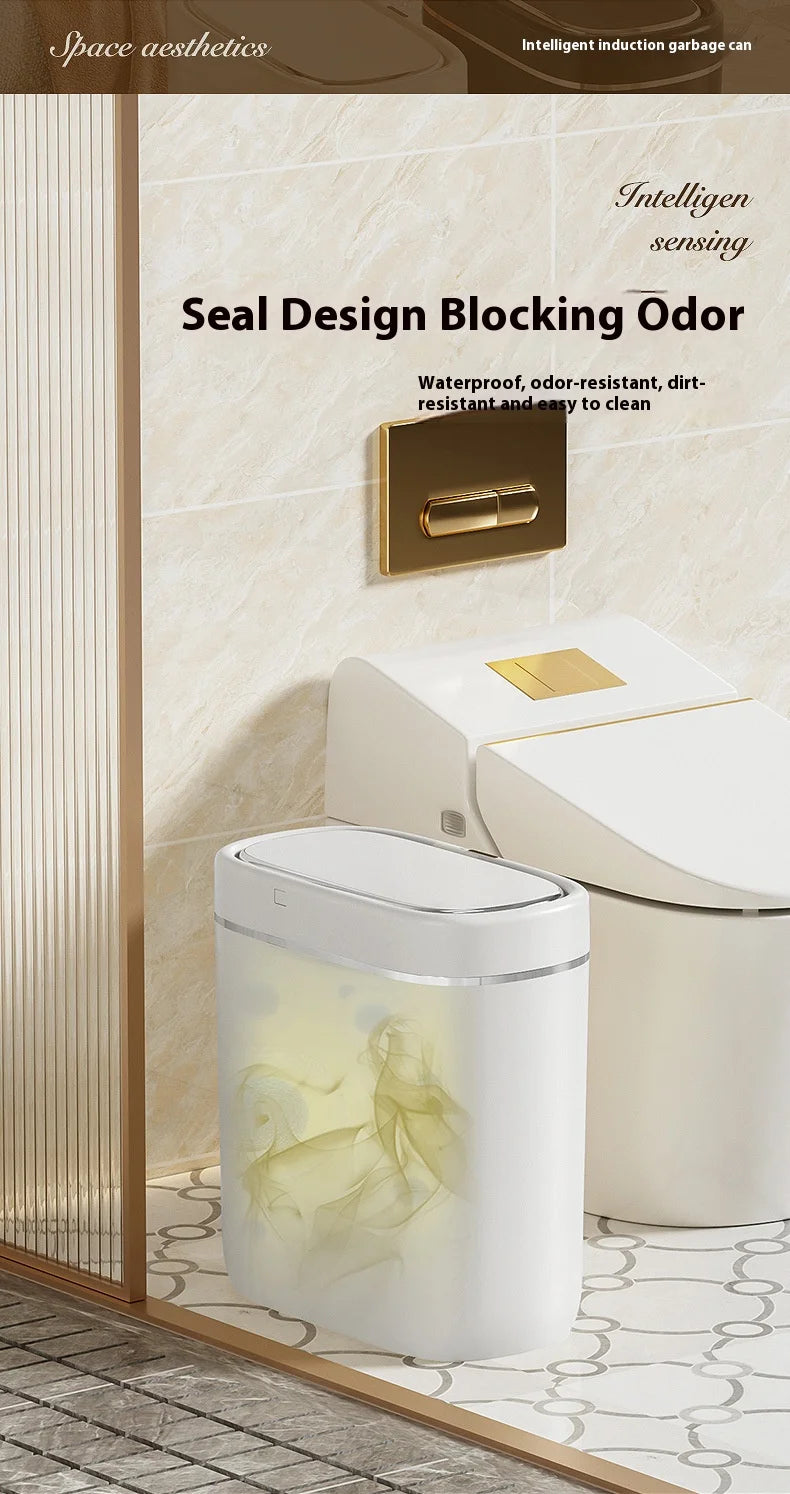 7/9L Narrow Smart Sensor Trash Can Automatic Wastebasket With Lid Desktop Trash Can Waterproof Toilet Dustbin Wastebasket