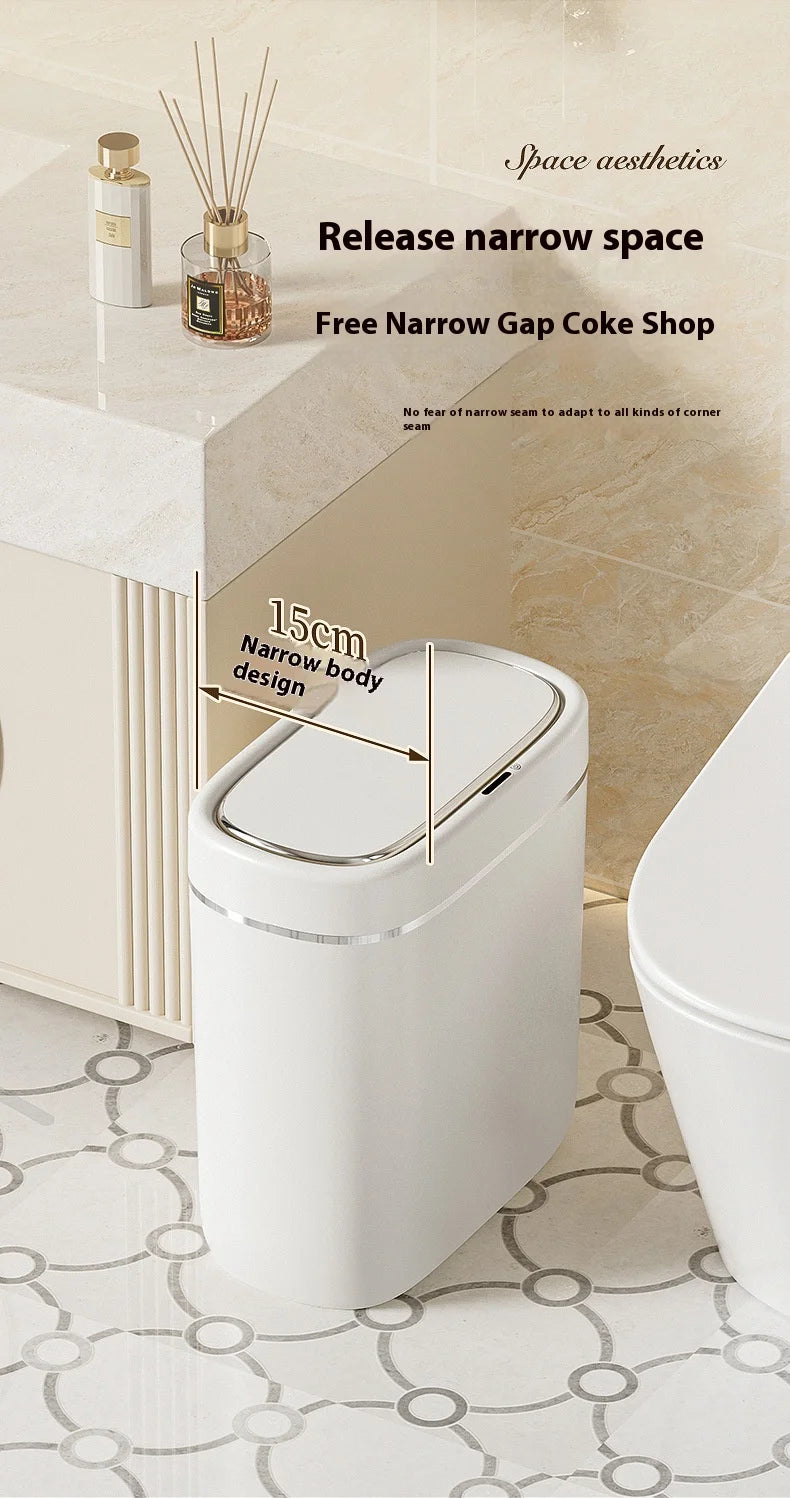 7/9L Narrow Smart Sensor Trash Can Automatic Wastebasket With Lid Desktop Trash Can Waterproof Toilet Dustbin Wastebasket