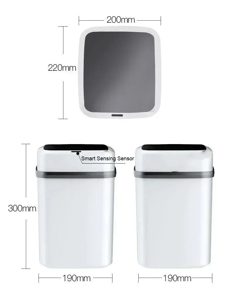 New Convenient Smart Sensing Trash Can, Kitchen Trash Can 13L, Bathroom Sensing Trash Can, Toilet Smart Trash Can, Garbage Bin