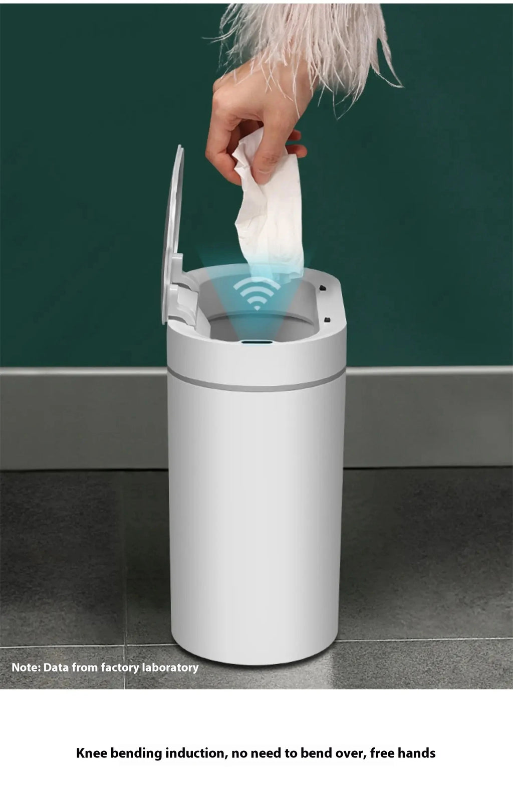 7L Automatic Bathroom Trash Can with Lid, Touchless Small Trash Can, Motion Sensor Waterproof Garbage Can for Kitchen, Bedroom