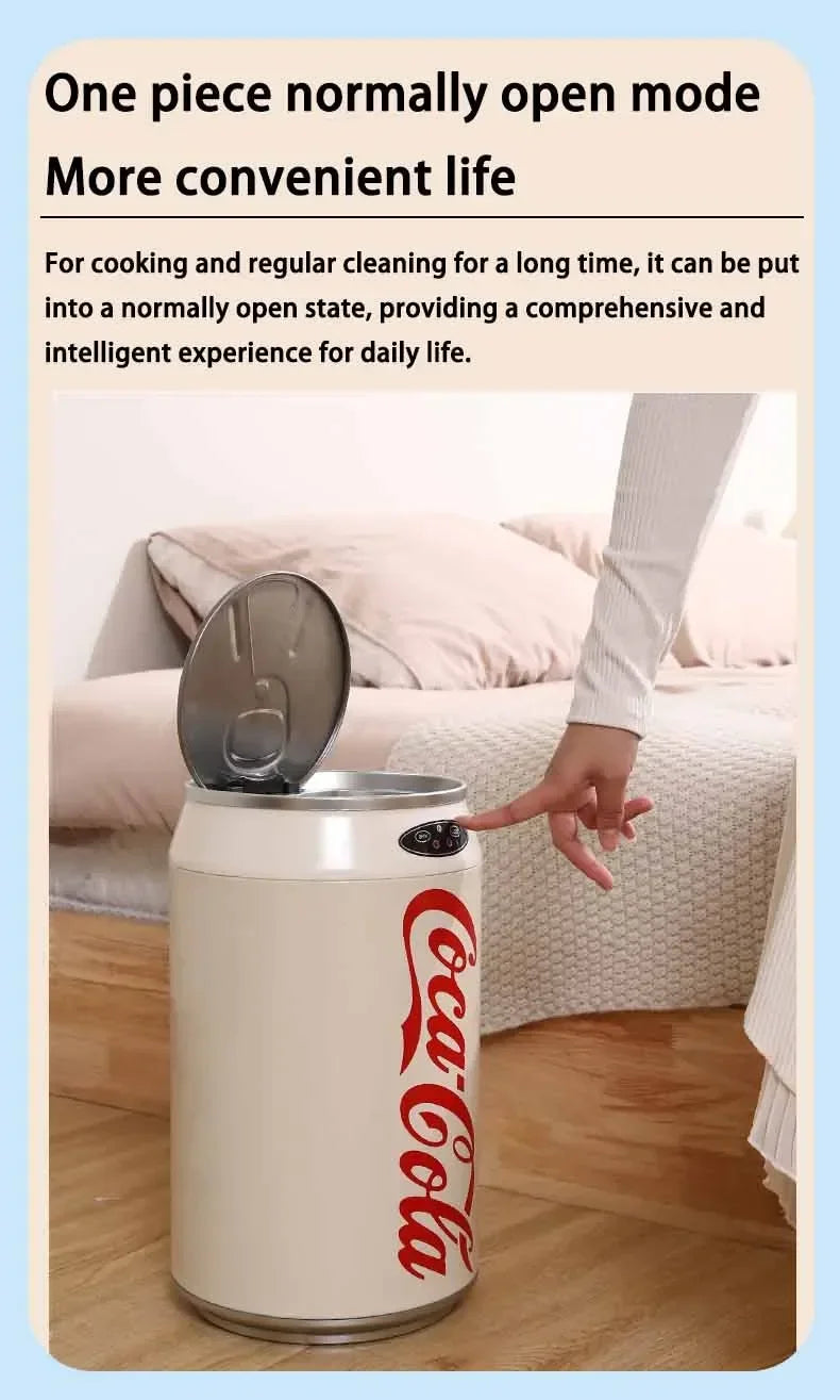 Automatic Waste Bins Creative Round Trash Can with Lid Wastebasket Design Garbage Baskets Bathroom Supplies Things for The Home