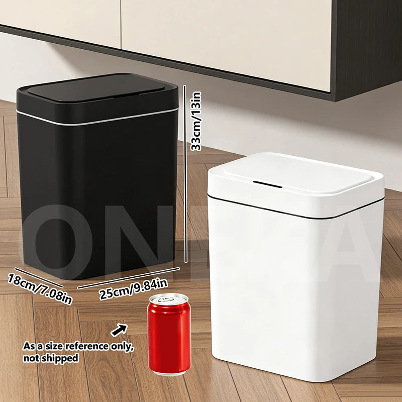 Smart Trash Can with lid Automatic Open Motion Sensor Plastic Waste Bin for Kitchen Bathroom Office Garden Public Bedroom House