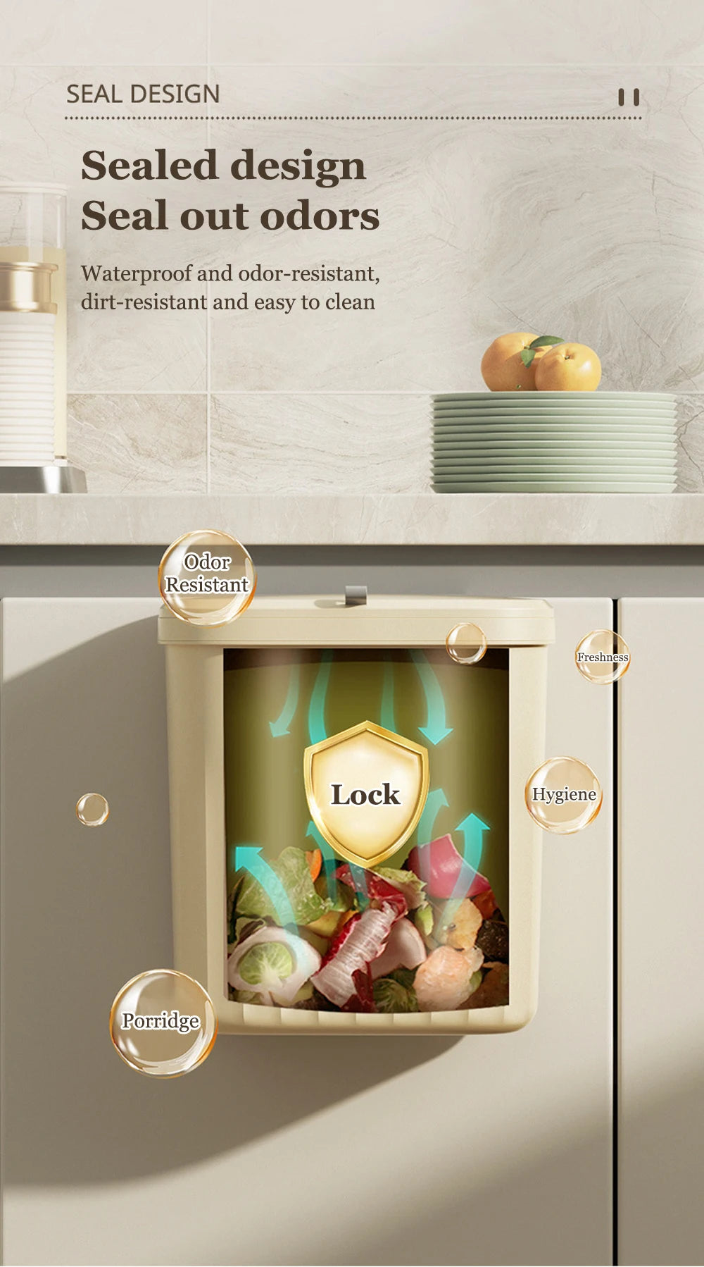 8.5/12L Hanging Trash can For Kitchen Cabinet Door Wall Mounted Recycling Garbage Basket with Lid Bathroom Kitchen Accessories