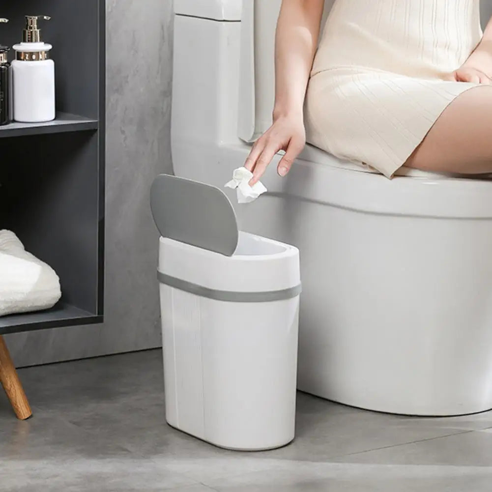 12L Dual Mode Kitchen Trash Can Smart Induction Trash Can Living Waterproof Garbage Can Bathroom Automatic Smart Trash Bin