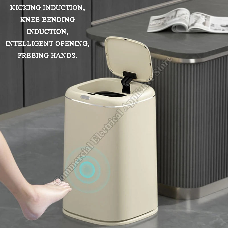 Smart Trash Home Living Room High-End Look LED Lighting 40L Large Capacity Motion-Sensing Trash Bin
