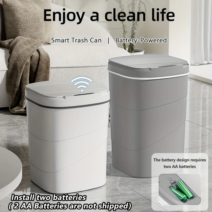 Smart Sensor Touchless Automatic Closing Trash Can Battery Powered for Kitchen Bathroom House Office
