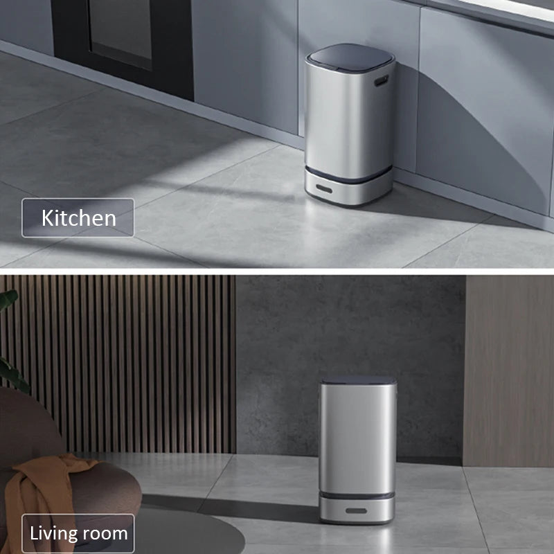 13L Smart Trash Can with Automatic Packing Garbage Bag Bathroom Toilet Trash Can Automatic Close Bag Adsorption Wastebasket