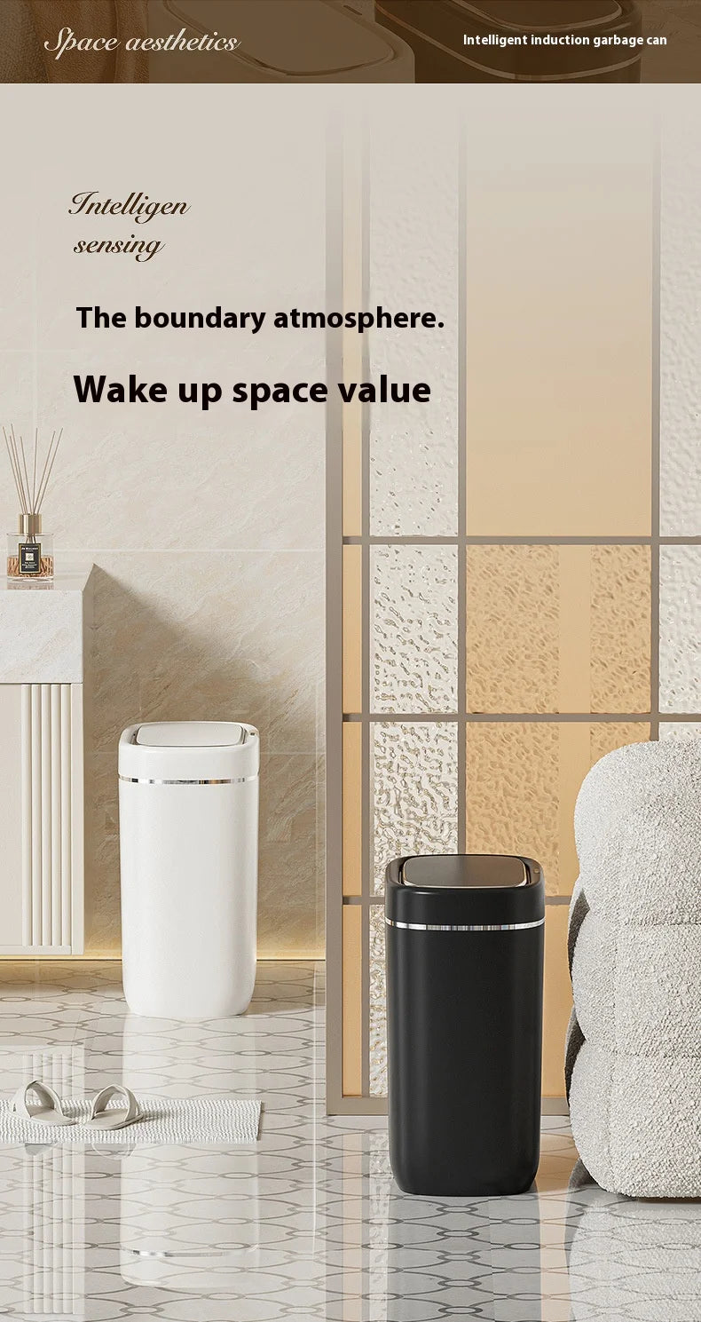 7/9L Narrow Smart Sensor Trash Can Automatic Wastebasket With Lid Desktop Trash Can Waterproof Toilet Dustbin Wastebasket