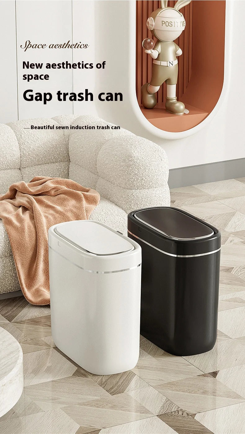 7/9L Narrow Smart Sensor Trash Can Automatic Wastebasket With Lid Desktop Trash Can Waterproof Toilet Dustbin Wastebasket