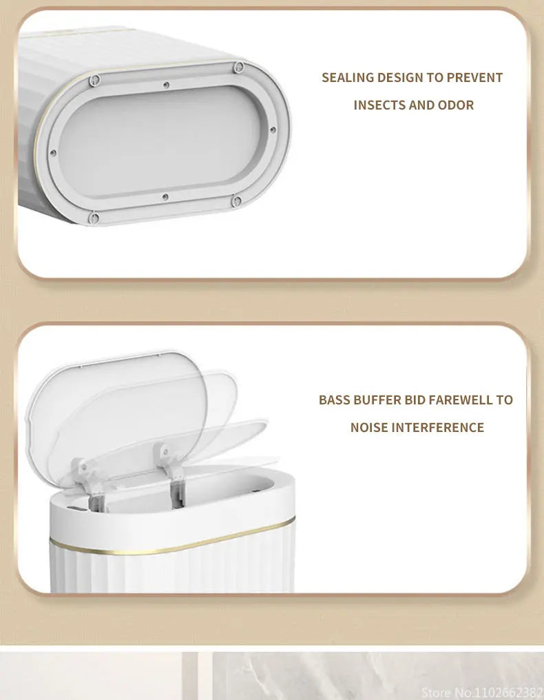 5L/7L/9L Smart Trash Can Electronic Automatic Smart Sensor Garbage Bin Household Toilet Waste Garbage Can for Kitchen Bathroom