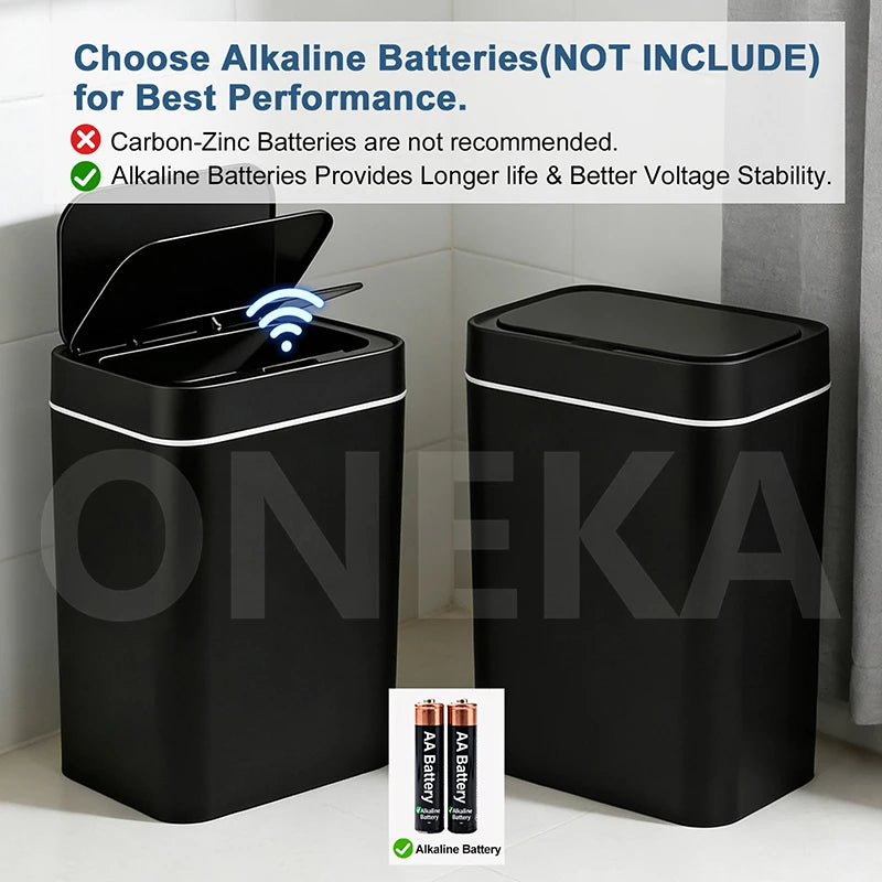 Smart Trash Can with lid Automatic Open Motion Sensor Plastic Waste Bin for Kitchen Bathroom Office Garden Public Bedroom House
